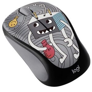 Logitech M317C Doodle Collection Wireless Mouse Gray Lightbulb colorful-NEW